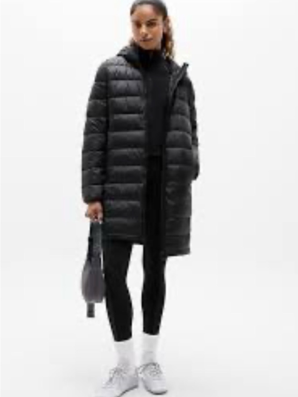 Athleta Aire Puffer Parks in Black - Hooded Puffer Coat